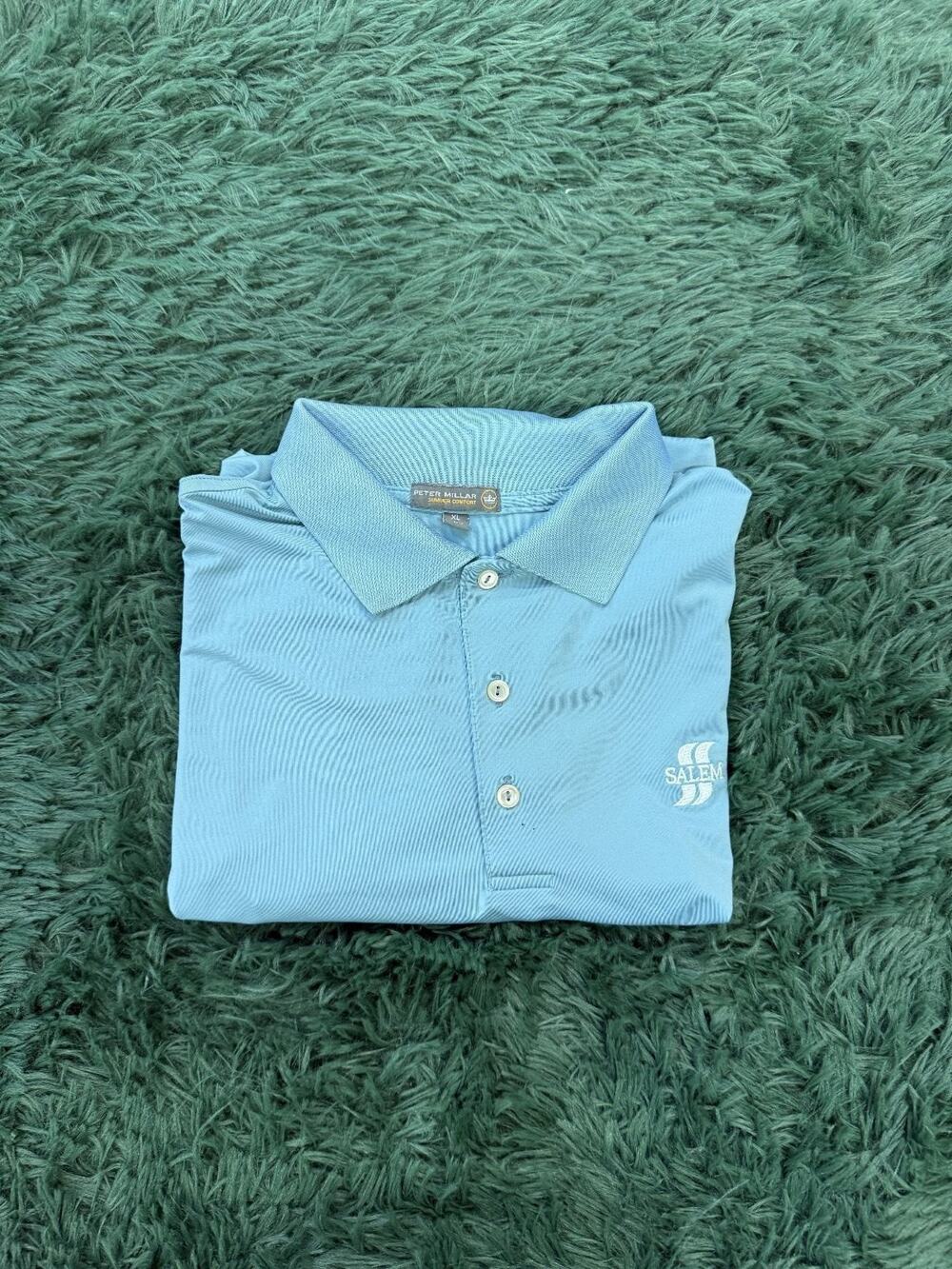 Peter Millar XL Summer Comfort Polo Shirt Mens Blue Salem Embroidered Golf